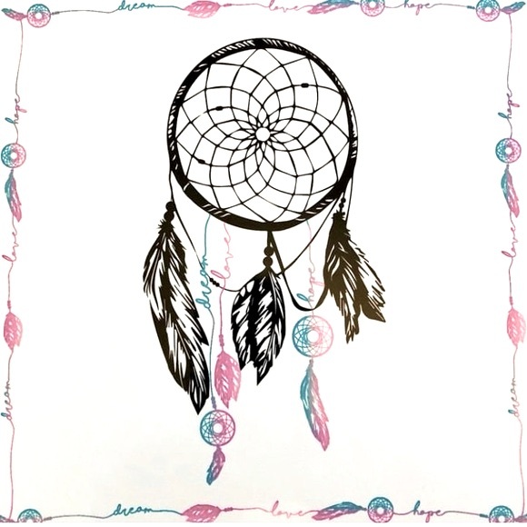Bohemian Dream Catcher theme. Dare To Dream Full Size Bedding With Pom Pom. - Picture 4 of 11